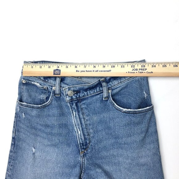 Abercrombie & Fitch Jeans The 90's Straight Leg Criss Cross Front High Rise 26 - Picture 5 of 9